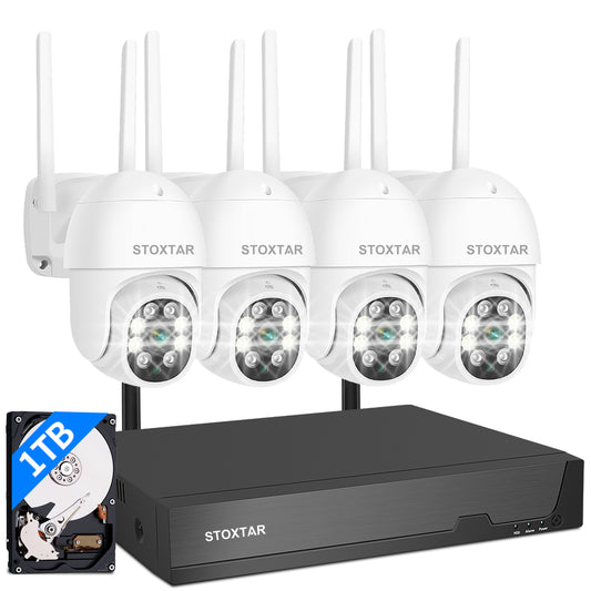 wireless security cameras with 1TB HDD spotlight